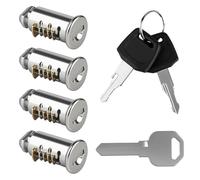 MOKIDO Lot de 4 noyaux de serrure, compatibles avec les coffres de toit Thule et les porte-vélos, kit de cylindre de serrure avec 2 clés, 1 clé de contrôle, pièces de rechange pour barres de toit