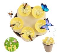 MOKIDO Lot de 5 gobelets d'insectes d'abeilles, gobelets colorés pour insectes, tasses d'abeilles, les pollinisateurs assoiffés ont besoin d'eau potable, les abeilles ont besoin d'endroits sûrs pour