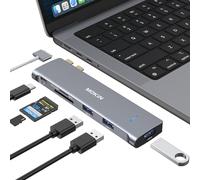 MOKiN USB C Adapter for MacBook Air, MacBook Pro Adapter Multiport Accessories, 6 in 2 Mac USB Adapter with Thunderbolt 3(PD 100W/40Gbps Data), USB 3.0, SD/TF, USB C Hub for MacBook Pro Air 2024/2023
