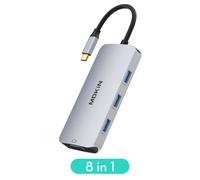 Mokin Adaptateur multiport USB C vers HDMI+VG 3USB3.0+SD/TF+PD