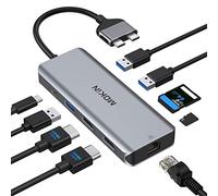MOKiN Adaptateur USB C vers Double HDMI Multiport Hub USB C pour MacBook Pro, 9 en 2 Thunderbolt 3, Adaptateur Mac Dongle MacBook avec 2 HDMI (4K @ 60 Hz), 3USB3.0, SD TF et 100 W PD, Port Ethernet