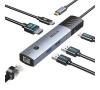 MOKiN-airies USB C 6 en 1,4K 60Hz HDMI USB 3.0,Charge Rapide PD 100W RJ45 1000Mbps,Adaptateur pour MacPleAir/Pro,Accessoires PC - Type 6 in 1