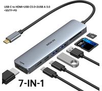 MOKiN Hub USB C,adaptateur USB C 9 en 1 avec HDMI 4K60Hz,DP,VGA,3 USB3.0,TF/SD,100W PD,Station d'accueil pour MacBook Air/Pro Lenovo - Type 7 IN1(HDMI USB3.0