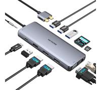 MOKiN Station Accueil PC Portable Double HDMI 12 en 1 USB C Adaptateur Hub