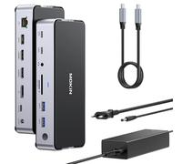 MOKiN Station d'accueil USB C Triple écran, Docking Station USB C avec 2 HDMI DisplayPort 4K@144Hz, Alimentation DC 150W, USB 3.1 10Gbps, USB A 2.0/3.0, Ethernet RJ45, SD/TF pour Dell HP MacBook