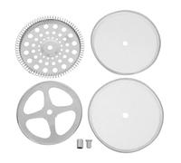 MOKKHNB 1 ensemble de filtres à café en acier inoxydable pour cafetière à piston, comprenant un plateau à ressort, un fond et 150 tamis pour cafetière à piston de 1000 ml (34 oz).