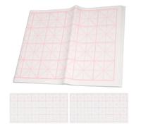 MOKKHNB 100 Feuilles Papier de Riz pour Calligraphie Chinois, 32 Cases Quadrillées, Fabriqué en Pâte de Bambou, Texture Lisse et Raffinée, Résistant Boulochage, pour Fournitures de Classe