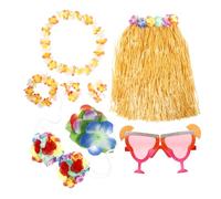 MOKKHNB 1Ensemble de Soleil Pince à Cheveux Jupes Paille pour Fête été Accessoires de Plage Tropical