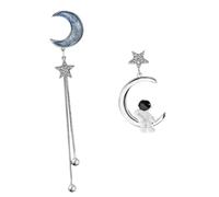 MOKKHNB 1paire Boucles Oreilles Astronautes Asymétriques Longues Pendantes Avec Et Lune Accessoires Pour Femmes Anniversaire Et Occasions Spéciales