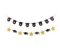 MOKKHNB 2 Pièces Bannière de Fête de Graduation Décoration Suspendue pour Accessoire Indispensable pour Créer une Ambiance Festive