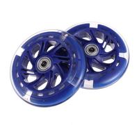 MOKKHNB 2 Pièces Roues de Trottinette Lumineuses en PU Haute Élasticité et Stabilité, Accessoires pour Scooter Adaptés aux Rues et Places, Couleur Bleu