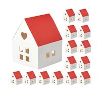 MOKKHNB 20 Pièces Boîte à Bonbons Carton Boîtes de Fête Forme de Maison Rouge pour Noël Mariages et Anniversaires Décoration et pour Événements Festifs