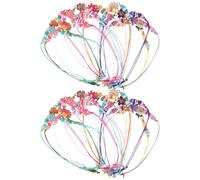 MOKKHNB 24 bracelets de perles colorées en pâte polymère à motif floral - Bracelets hawaïens tropicaux empilables - Bijoux d'été pour la plage ou les fêtes.