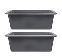 MOKKHNB 2pcs Bassines Rectangulaires en Plastique Pp pour Restaurant, Seaux à Laver Solide Rangement Optimisé, pour Stockage et Service en Restauration