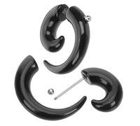 MOKKHNB 2pièces Boucles Oreilles Pendantes Corne Noire Style Gothique Tribal Pour Hommes Et Femmes Pour Concerts Et Célébrations