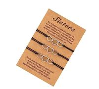 MOKKHNB 3pièces Bracelet Acier Inoxydable Tressé Avec Cœur Creux Ensemble De Bracelets Amitié Pour Femmes Et Pour Anniversaire Et
