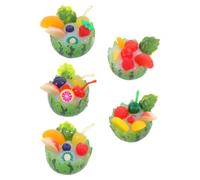 MOKKHNB 5 Pièces Modèle de Fruit Artificiel de Bol de Pastèque Miniature en PVC, Accessoire de Photographie Fruits pour Décoration Réaliste été Vacances Plusieurs Styles
