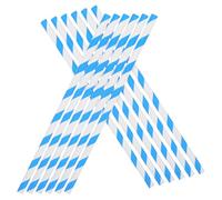 MOKKHNB 50 Bâtonnets en Papier 10X300Mm Rayés Bleu et Blanc pour Machines Automatiques de Barbe à Papa Professionnelles Fournitures Commerciales pour Fêtes Mariages et Événements Sucrés