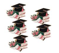 MOKKHNB 5pièces Broche Métal Chapeau De Diplôme Pour Étudiants Insigne Élégant Et Unique Pour Cérémonie De Remise De Diplôme Décoration De Fête De Graduation Accessoire De Mode