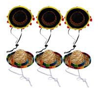 MOKKHNB 6 pièces Chapeaux de Fête Mexicains Miniatures Lot de Chapeaux Adorables pour Anniversaire et Célébrations Accessoires Festifs pour Photographies et Amusants