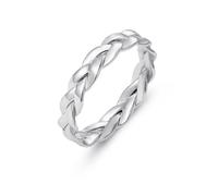 MOKKHNB Bague Femme Argent Vintage Fermée Chaîne Créative Torsadée Légère Confortable