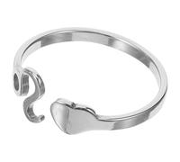 MOKKHNB Bague Ouverte pour Femmes Ajustable en Acier Inoxydable, Design Minimaliste et Astrologie, Anneau Décoratif pour Soirée et Usage Quotidien