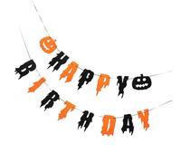 MOKKHNB Bannière Anniversaire Thème Halloween en Feutre, Facile à Suspendre, Décoration Créative pour Fête en Maison Hantée ou Pièce Secrète