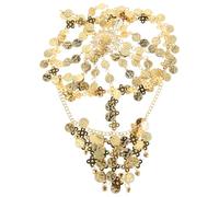MOKKHNB Bijou de tête avec pièce dorée - Accessoires de coiffure pour la danse orientale, avec pompon, pour costume de danse orientale