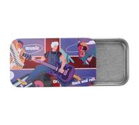 MOKKHNB Boîte à Médiators de Guitare en Métal pour Électriques, Pourpre | Format Poche, Ouverture Facile, Garde Vos Médiators Ensemble, pour Maison et Studio, Musiciens Débutants