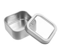 MOKKHNB Boîte Carrée avec Fenêtre Transparente Kit de Rangement Portable pour Bijoux et Petits Objets Boîte de Rangement Résistante et Étanche Tôle pour Organisation Pratique