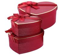 MOKKHNB Boîtes et Fêtes Forme de Cœur en Carton Rouge 3 Pièces pour Emballage de Bonbons pour Boutique de Desserts ou Usage à Domicile