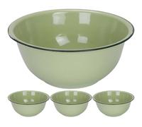 MOKKHNB Bol en Émail Multifonctionnel 21 CM Vert Profond pour Soupe et Salades la Cuisine Rétro Facile à Nettoyer