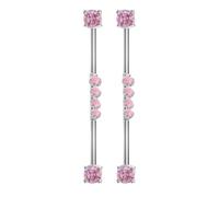 MOKKHNB Boucles D'oreilles Industrielles 38mm en Acier Inoxydable 14g, Design Élégant, Confort, 2pcs Bijoux de Piercing pour Femme