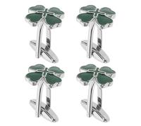 MOKKHNB Boutons de Manchette à Quatre Feuilles Style Chic Classique en Alliage Vert Ajustement Sécurisé Lot de 2 Paires pour Mariages et Occasions Romantiques