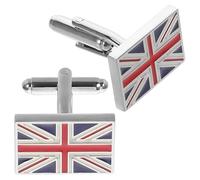 MOKKHNB Boutons de Paire en Laiton Drapeau Britannique Bleu, Rouge et Blanc, Design Classique Élégant Fiable et Remplaçable pour Costume d'affaires