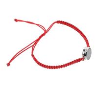 MOKKHNB Bracelet Acier Inoxydable avec Pendentif Transparent Ouvert Bracelet Tressé Fil Rouge pour Cheveux de Accessoire de Protection