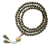 MOKKHNB Bracelet Chapelet Bouddhiste En Bois De Santal Naturel 108 Perles 6 Mm Unisexe Contemplation Yoga Bijou Spirituel Multifonctionnel