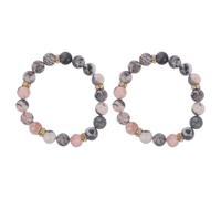 MOKKHNB Bracelets Élastiques en Pierres Naturelles Boho 2pcs pour Femmes Soulageant L'anxiété Cristaux Élégants, pour Anniversaire ou Fête des Mères