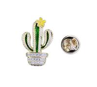 MOKKHNB Broche en Cuivre de Cactus, Épingle à Broche Décorative, Peinture à L'huile, Accessoire Vestimentaire pour Femme, Décoration de Pull, Robe et Chapeau, Présent pour Fêtes