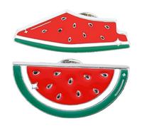 MOKKHNB Broche Pastèque Originale 2 Pcs, Pinces à Châle Émaux Légères, Épingles à Cardigan Pour Femmes, Accessoires Mode Costume Et Pull, Coloris Rouge/vert, Maintien Antidérapant