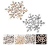MOKKHNB Broches Flocon de Neige en Alliage et Strass, 2 Pièces, Épingles à Bijoux pour Soirées et Fêtes de Noël, Accessoire Vestimentaire Élégant pour Femmes