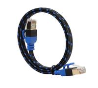 MOKKHNB Câble Ethernet Cat7 Transfert Rapide Double Blindage Plat 0,5m avec Fibre Optique Matériau Pvc Hdpe Cuivre Noir pour Nas et Serveurs Informatiques