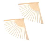 MOKKHNB Cadre D'éventail Pliant Matériel Soi-même 2 Pièces en Bois avec 16 Branches, Design Stable et Facile à Assembler pour Éventail à Main Classique, pour Calligraphie et Voyage