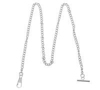 MOKKHNB Chaîne De Montre De Poche Vintage 65 Cm en Métal Argenté Boucle t Accessoire Mode Unisexe pour Ceinture Jean Et Costume, Décoratif Et Fonctionnel