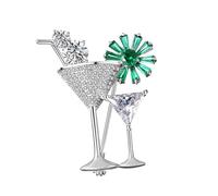 MOKKHNB Cocktail en Cristal Vert pour Accessoire Mariage et Fête Décoration de Table Forme Verre à Cocktail en Métal