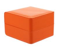 MOKKHNB Coffret pour Montre Simple en Cuir PU Orange, Étui De Rangement Étanche Et Anti-Chute, Organisateur De Montres pour Voyage Et Bureau, Boîte Présent Multifonction Taille Moyenne