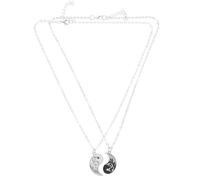 MOKKHNB Collier Pendentif Dragon Tai Ji en Acier Inoxydable pour Femmes Collier de Couple Yin Yang Délicat Bijou d'Amitié Romantique Présent pour Petite Amie et Amoureux