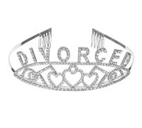 MOKKHNB Couronne pour Femmes en Alliage Argenté, Bandeau Délicat Strass, Accessoire pour Fête de Divorce, Réglable et Confortable, Décoration Cheveux Féminine Élégante, pour Soirées