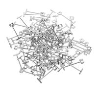 MOKKHNB Croisillons de Nivellement Argentés en Métal, 100 Pièces, Système de Fixation Stable avec Aiguille Métallique, Usage pour Murs et Chambres