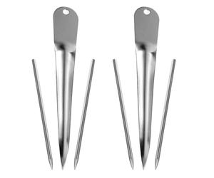 MOKKHNB Ensemble de 2 outils de tressage en rotin : outils pour la pose de lanières de canne - poinçon et aiguille à lacer - fournitures de tressage à la main pour la réparation de meubles en